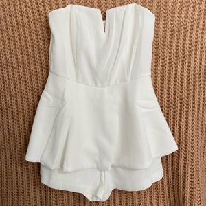 Pink Lily White Romper